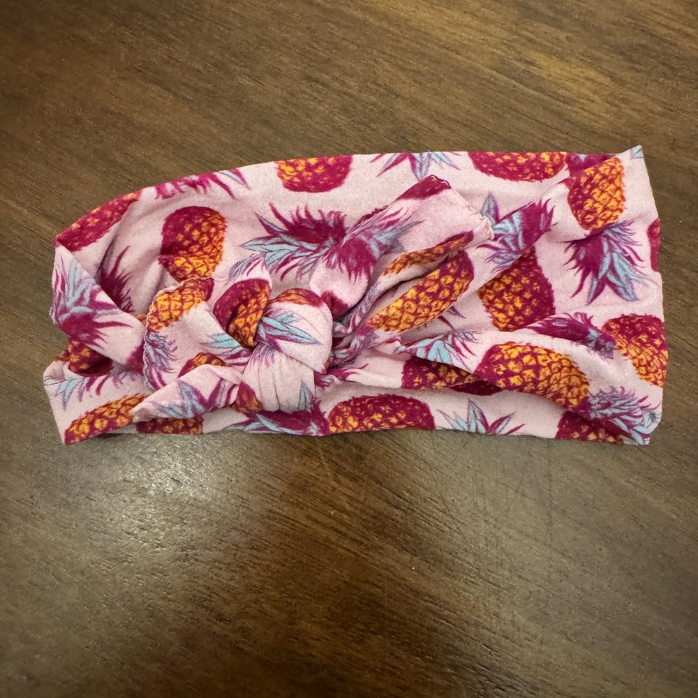 BB baby bling bows brand  Pineapple Pop Knot Headband - Pink Pineapple Print